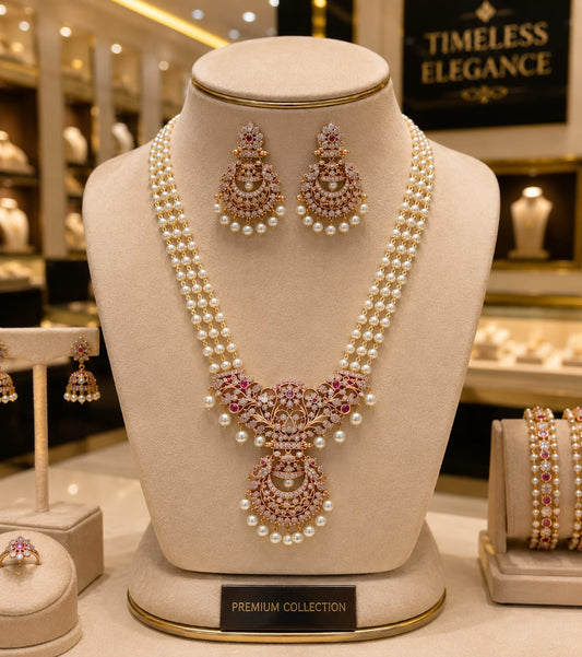 Premium Multi-Strand Pearl Necklace Set