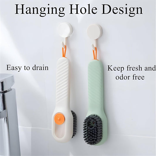 Plastic Soap Dispensing Cleaning Brush with Handle Scrubbing Reusable Washing Shoe Brush for Shoes Clothes Cleaning