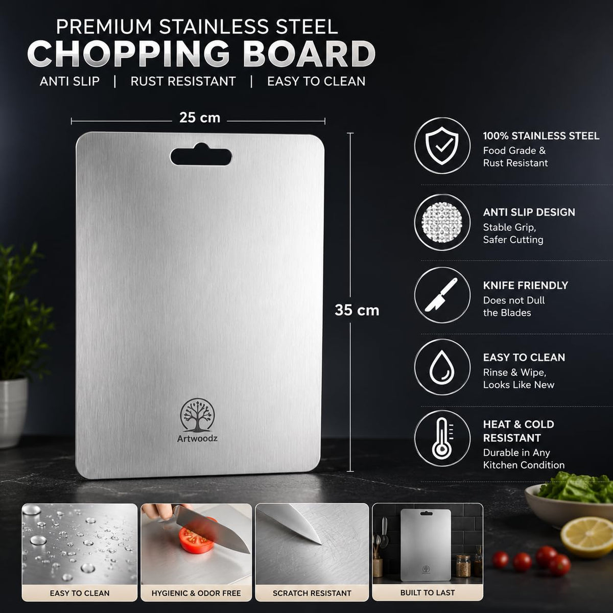 Stainless Steel Chopping Board
