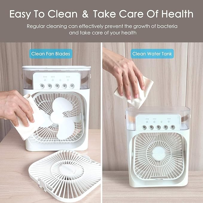 Portable Air Cooler Fan with Water Tank & USB Power - Mini Personal Evaporative Cooler