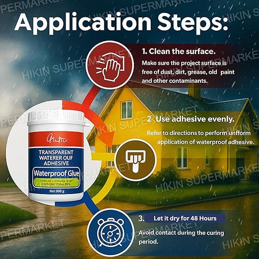 Transparent Waterproof Adhesive for Roof Leakage and Crack Sealing