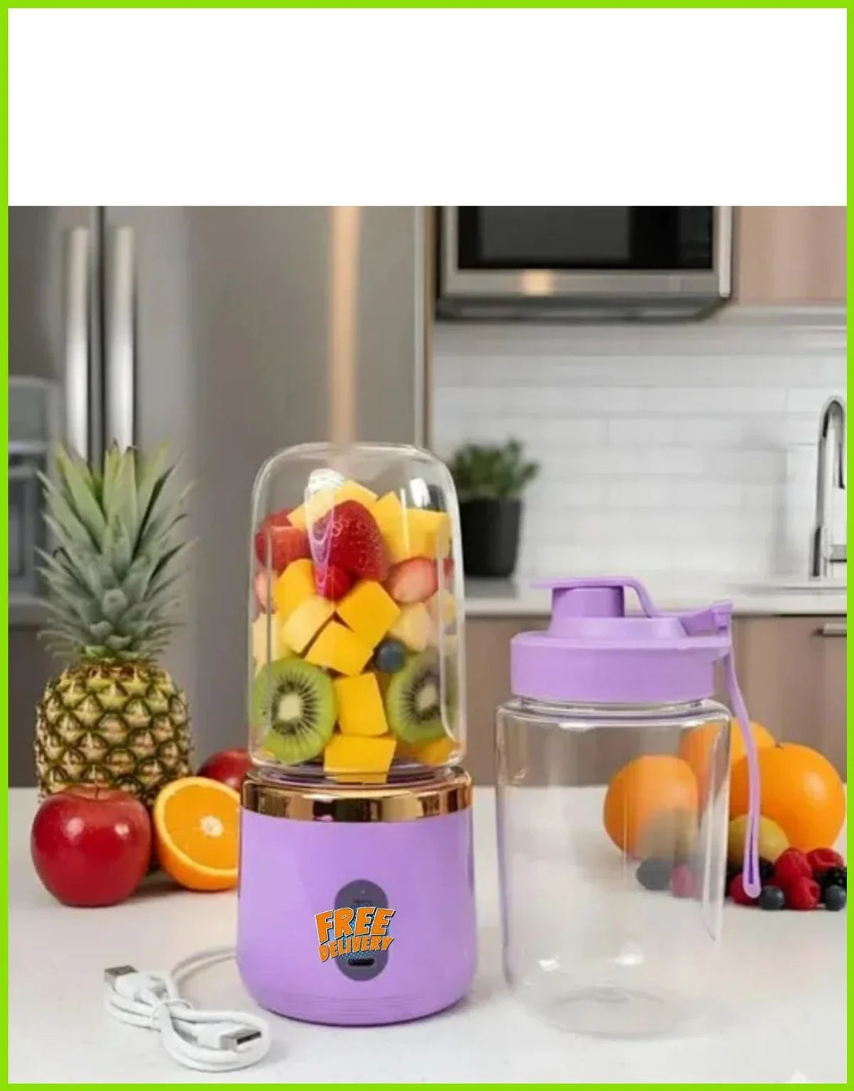 Portable Blender Electric Juicer With Extra Lid